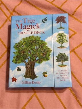 The Tree Magick Oracle Deck by Gillian Kemp - Blue Box with Green Tree Artwork